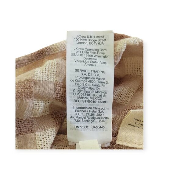 Madewell Gingham Sweetheart Wrap Top, Tan/Cream, Size M - Picture 11 of 13